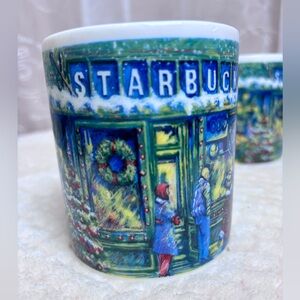 Starbucks Pike Place Market Collectible Christmas Holiday Mugs (2)